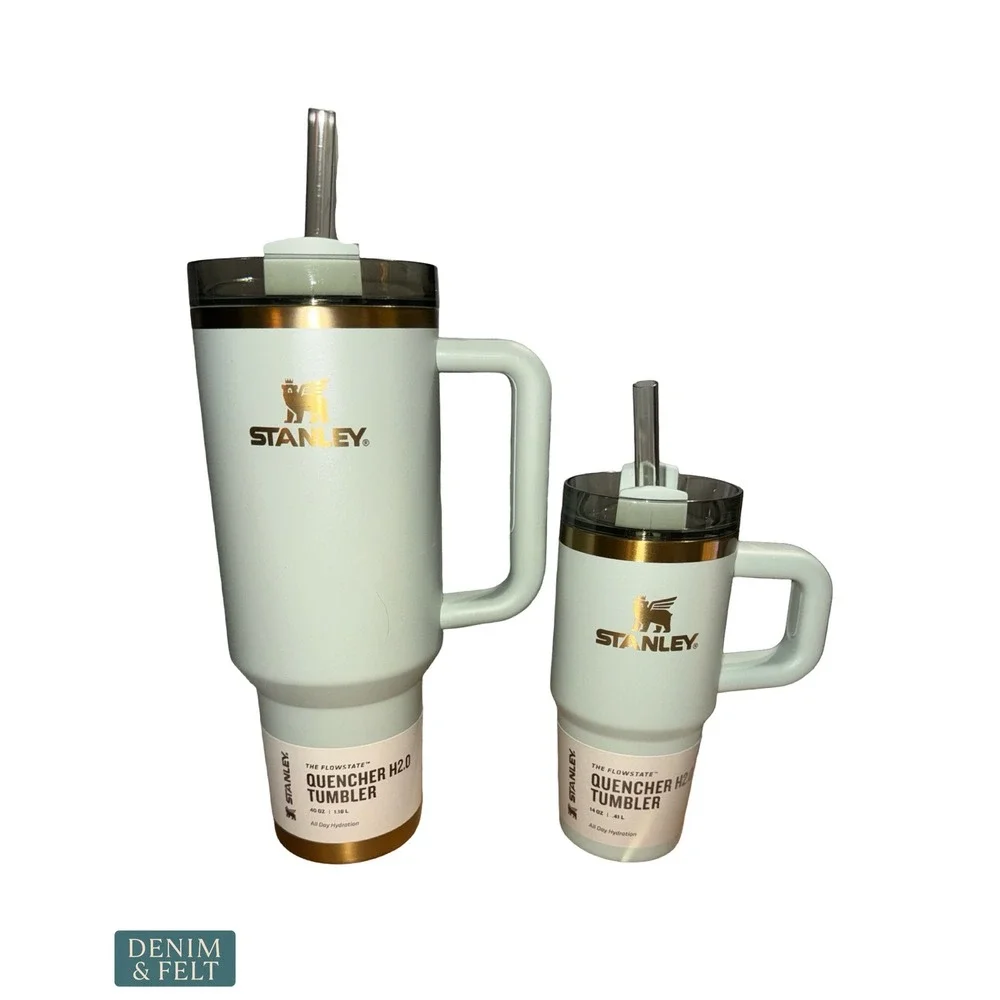 NEW Stanley Holiday Quencher H2.0 Gilded Celadon Mommy & Me‎ Tumbler Set Rare